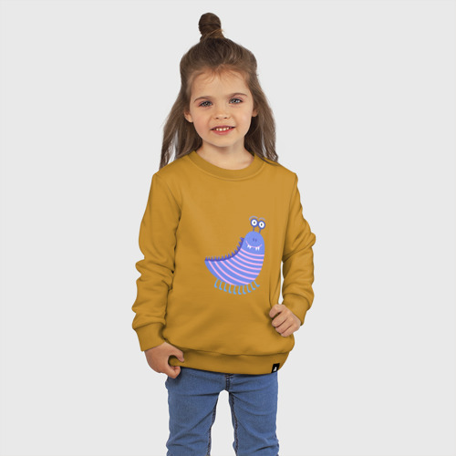 Детский свитшот хлопок Сороконожка, цвет горчичный - фото 3