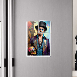 Плакат с принтом Джонни Депп - нейросеть - стимпанк для любого человека, вид спереди №4. Цвет основы: белый