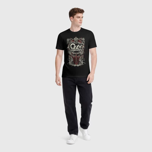 Мужская футболка 3D с принтом Ozzy Osbourne logo, вид сбоку #3