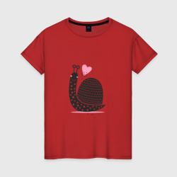 Влюбленная Улитка – Женская футболка хлопок с принтом купить со скидкой в -20%