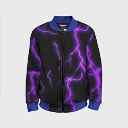 Детский бомбер 3D Фиолетовые молнии