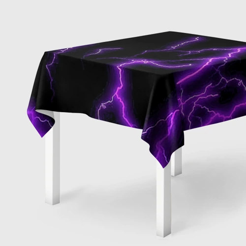 Скатерть 3D Фиолетовые молнии
