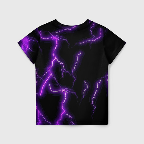 Детская футболка 3D Фиолетовые молнии, цвет 3D печать - фото 2