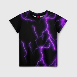 Детская футболка 3D Фиолетовые молнии