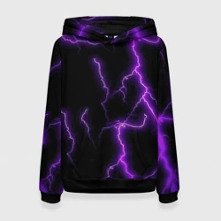 Женская толстовка 3D Фиолетовые молнии