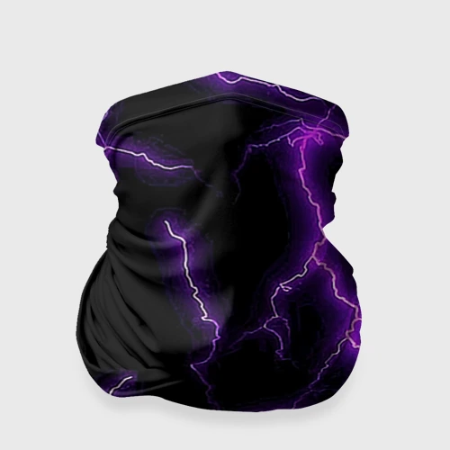 Бандана-труба 3D Фиолетовые молнии