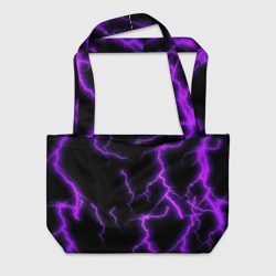 Пляжная сумка 3D Фиолетовые молнии