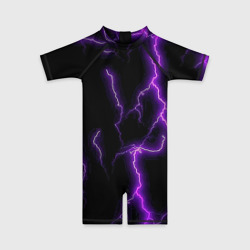 Детский купальный костюм 3D Фиолетовые молнии