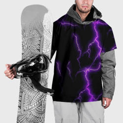 Накидка на куртку 3D Фиолетовые молнии