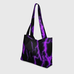 Пляжная сумка 3D Фиолетовые молнии - фото 2