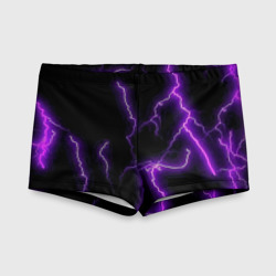 Детские купальные плавки 3D Фиолетовые молнии