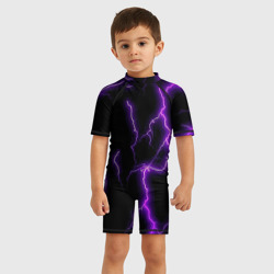 Детский купальный костюм 3D Фиолетовые молнии - фото 2