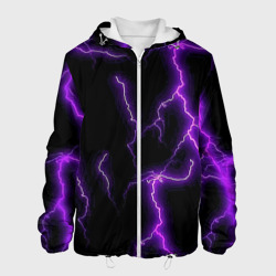 Мужская куртка 3D Фиолетовые молнии