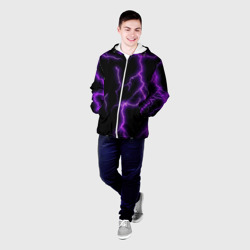 Мужская куртка 3D Фиолетовые молнии - фото 2
