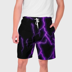 Мужские шорты 3D Фиолетовые молнии