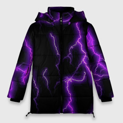 Женская зимняя куртка Oversize Фиолетовые молнии