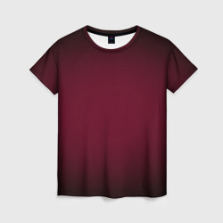 Женская футболка 3D Марсала темная, градиент