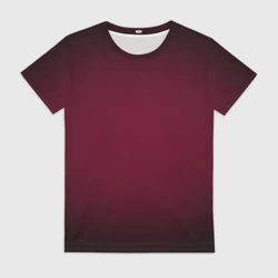 Женская футболка 3D Марсала темная, градиент