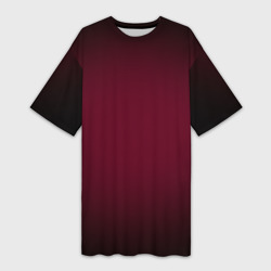 Платье-футболка 3D Марсала темная, градиент