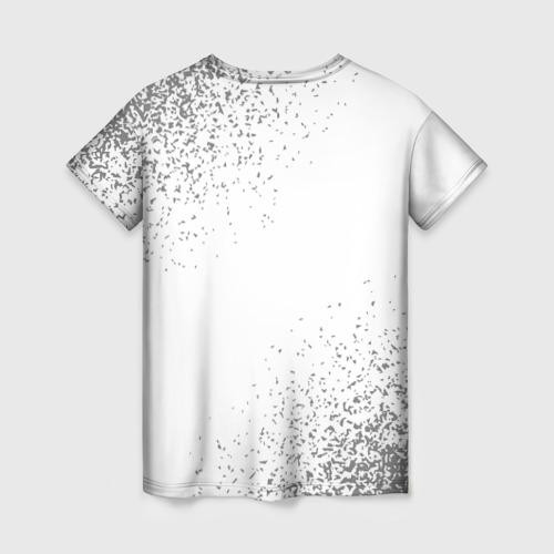 Женская футболка 3D с принтом Парикмахер за работой - на светлом фоне, вид сзади #1