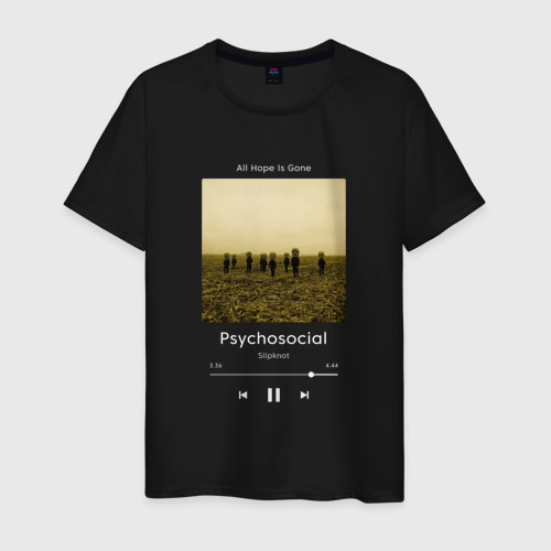 Мужская футболка хлопок Slipknot Psychosocial, цвет черный