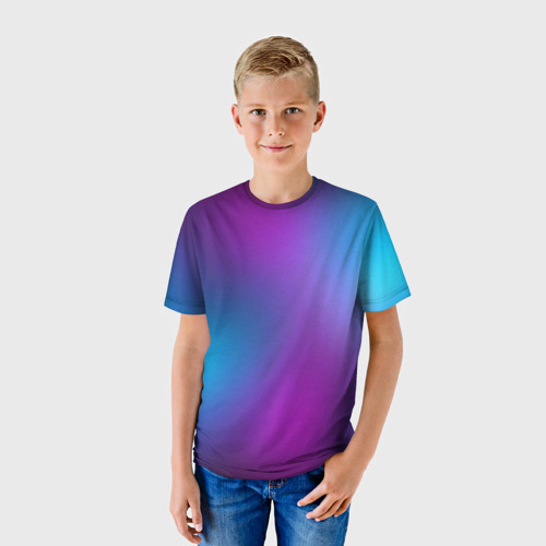 Детская футболка 3D с принтом НЕОНОВЫЙ ГРАДИЕНТ, фото на моделе #1