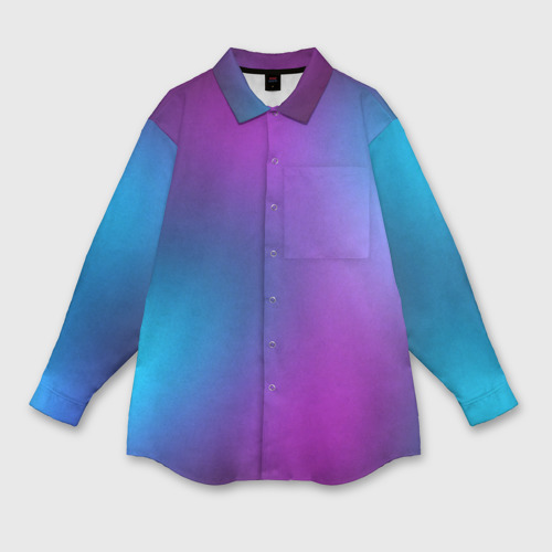 Женская рубашка oversize 3D с принтом Неоновый градиент, вид спереди #2