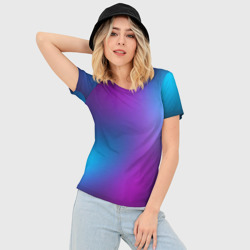 Женская футболка 3D Slim Неоновый градиент - фото 2