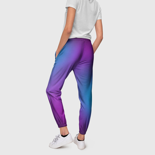Женские брюки 3D с принтом НЕОНОВЫЙ ГРАДИЕНТ, вид сзади #2