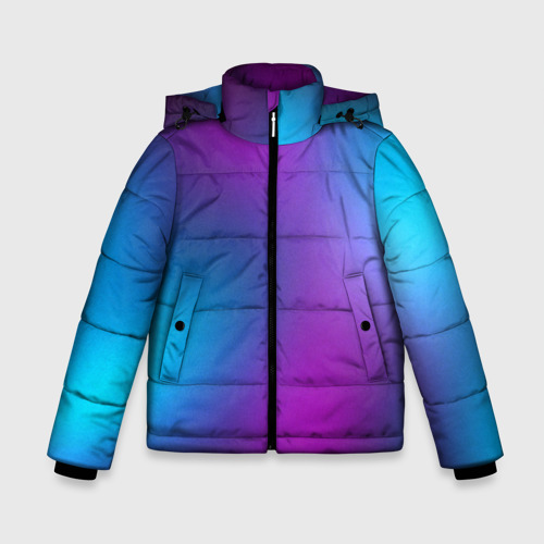 Зимняя куртка для мальчиков 3D с принтом Неоновый градиент, вид спереди #2