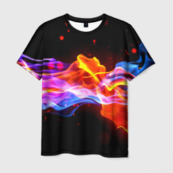Мужская футболка 3D Битвы огней волны