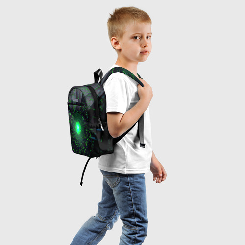 Детский рюкзак 3D с принтом Бриллиантовый абстрактный, вид сзади #1