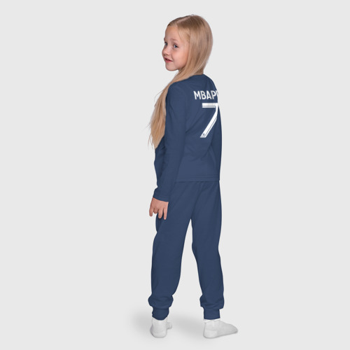 Детская пижама с лонгсливом хлопок Килиан Мбаппе форма PSG 22-23 домашняя, цвет темно-синий - фото 8