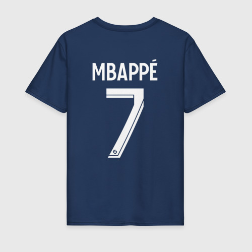 Мужская футболка хлопок Килиан Мбаппе форма PSG 22-23 домашняя, цвет темно-синий - фото 2