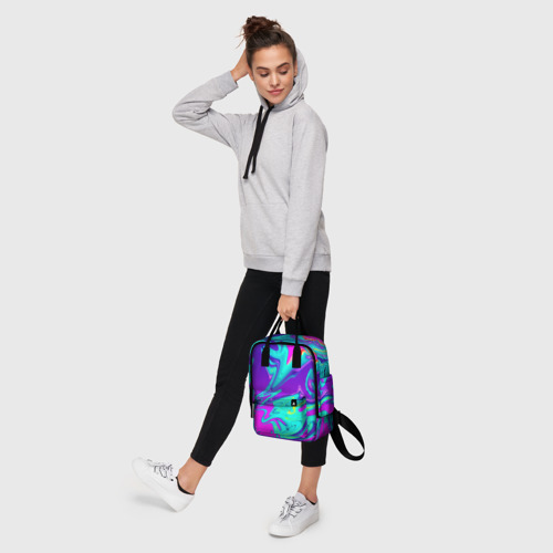 Женский рюкзак 3D с принтом Неоновые краски разводы, фото #4