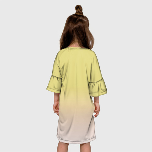 Детское платье 3D с принтом Цветовой градиент, вид сзади #2