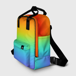 Рюкзак с принтом Я радуга для женщины, вид спереди №2. Цвет основы: белый