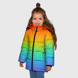 Зимняя куртка для девочек 3D Я радуга - фото 2