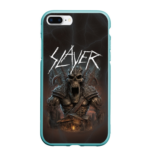 Чехол для iPhone 7Plus/8 Plus матовый Slayer rock monster, цвет мятный