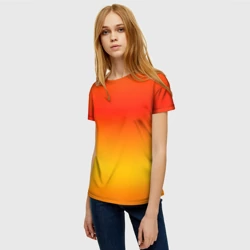 Женская футболка 3D Переливы оранжевого - фото 2