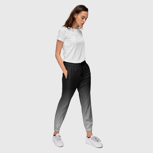 Женские брюки 3D От черного к белому, цвет 3D печать - фото 5