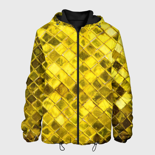 Мужская куртка 3D с принтом Золотые ромбы, вид спереди #2