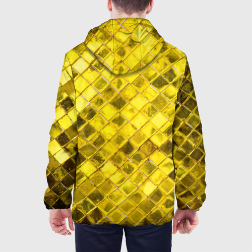 Мужская куртка 3D с принтом Золотые ромбы, вид сзади #2