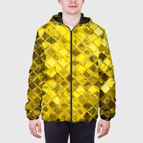 Мужская куртка 3D с принтом Золотые ромбы, вид сбоку #3