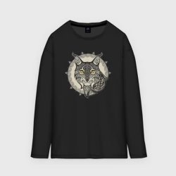 Женский лонгслив oversize хлопок Рысь славянский тотем