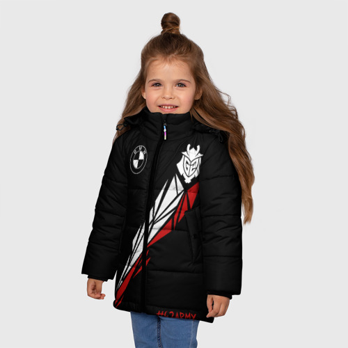 Зимняя куртка для девочек 3D G2 Army, цвет светло-серый - фото 3
