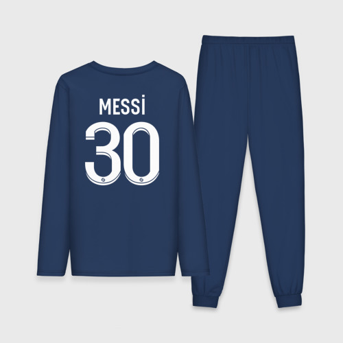 Мужская пижама с лонгсливом хлопок Лионель Месси форма PSG 22-23 домашняя, цвет темно-синий - фото 2
