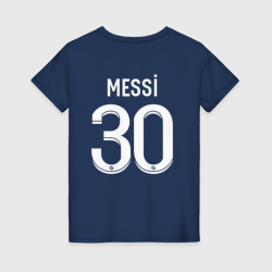 Женская футболка хлопок Лионель Месси форма PSG 22-23 домашняя