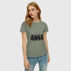 Женская футболка хлопок Анна женское имя - фото 2