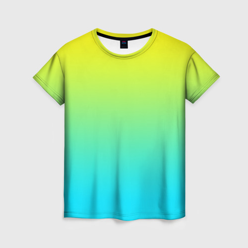 Женская футболка 3D Светло-голубой градиент, цвет 3D печать